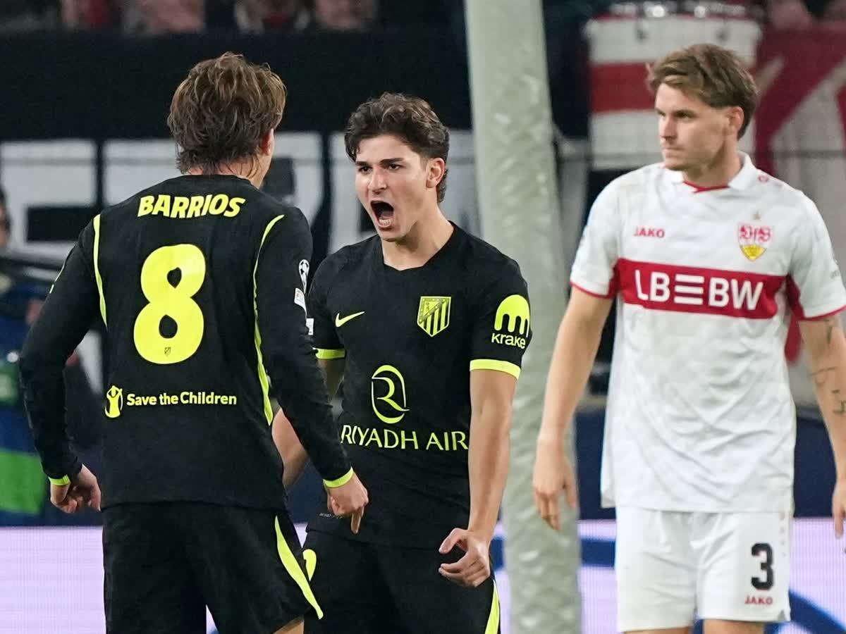 Julián Álvarez marca y Atlético de Madrid empata con Stuttgart