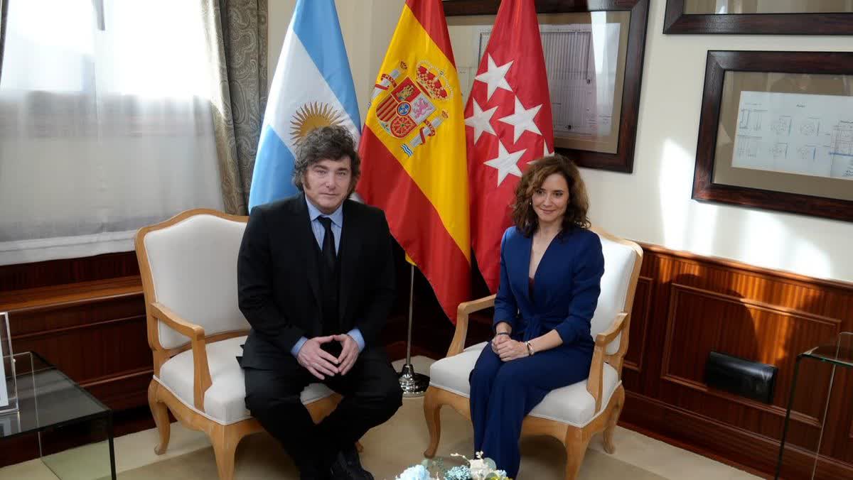 Javier Milei se reúne en España con Isabel Díaz Ayuso en el cierre de su gira
